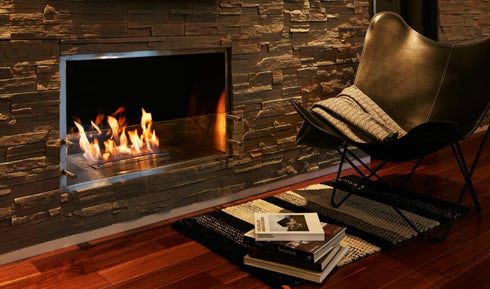 Ecosmart Fire Flex 42SS Single Sided Fireplace Insert - Black Finish / Black Burner - ESF.FX.42SS.B