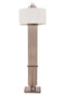 Dark Antique Brass Floor Lamp With Cream Shade