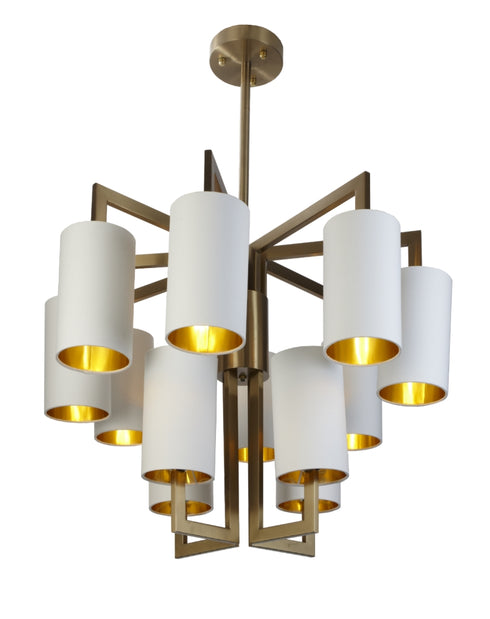 Gold 8+4 Chandelier Opal Shades 79.8cm Diameter