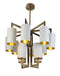 Gold 8+4 Chandelier Opal Shades 79.8cm Diameter