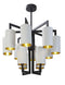 8+4 Chandelier Opal Shades 79.8cm Diameter - Matt Black