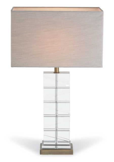 Brass And Clear Crystal Table Lamp
