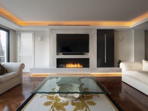 Ecosmart Fire Flex 60SS.BXR Single Sided Fireplace Insert - Black Finish / Stainless Steel Burner - ESF.FX.60SS.BXR