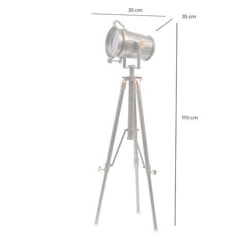 Libra Charlie Copper And Satin Grey Tripod Floor Lamp E27 40W