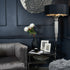 Libra Langan Floor Lamp In Nickel With Black Shade E14 40W