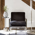 Libra Caverly Black Velvet Chrome Frame Occasional Chair