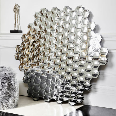 Libra Hexagonal Honeycomb Convex Mirror Wall Art