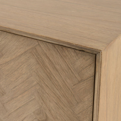 Libra Dowell Four Door Mindi Wood Buffet Cabinet With Parquetry Design