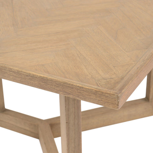 Libra Dowell Rectangular Mindi Wood Coffee Table With Parquetry Design