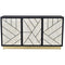 Libra Credenza Abstract 3 Door Cabinet with Bone Inlay