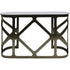 Libra Metropolitan Console Table Metallic Black Nickel Finish with Grey Marble Top