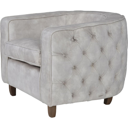 Libra Helix Chester Club Chair Ivory Velvet