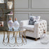 Libra Helix Chester Club Chair Ivory Velvet