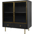 Libra Hartley Iron and Reeded Glass Short Cabinet