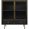 Libra Hartley Iron and Reeded Glass Short Cabinet