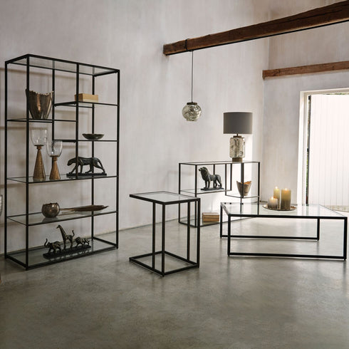 Libra Deveraux Gilded Bronze Metal and Glass Console Table