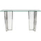 Libra Abington Stainless Steel Frame and Clear Glass Console Table