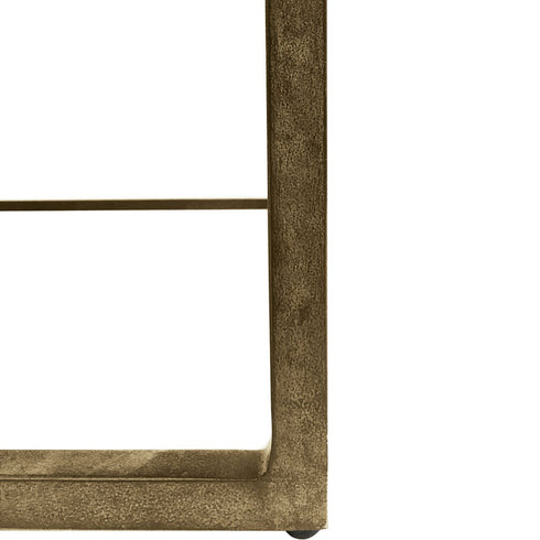 Libra Kirkstone Iron Coffee Table Aged Champagne Finish with Galaxy Slate Top Small 12