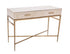 2 Drawer Console Table - Biscuit Shagreen With Glass Tops