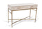 2 Drawer Console Table - Biscuit Shagreen With Glass Tops