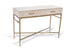 2 Drawer Console Table - Biscuit Shagreen With Glass Tops