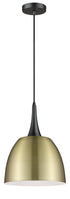 Pendant Luminaire In Antique Brass And Matt Black LL00001