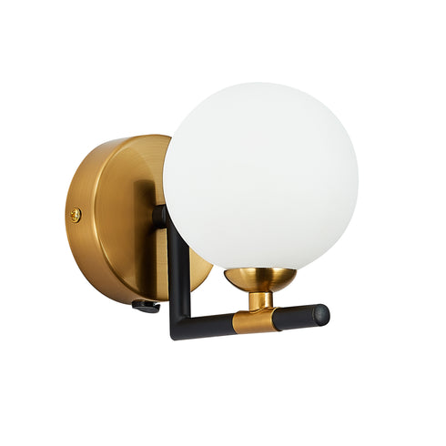 Wall luminaire in Matt Black and Antique Brass LL00012