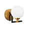 Wall luminaire in Matt Black and Antique Brass LL00012