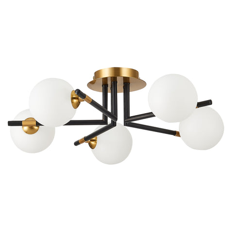 Flush luminaire in Matt Black Antique Brass LL00014
