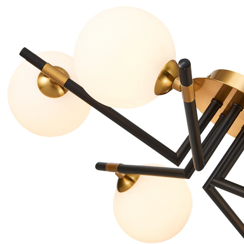 Flush luminaire in Matt Black Antique Brass LL00014