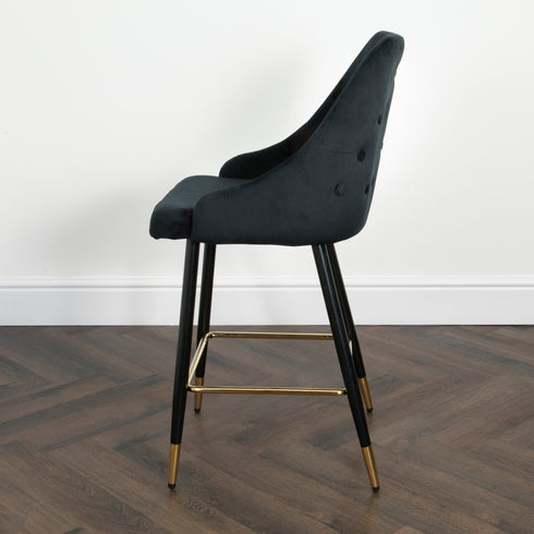 Native Home Lifestyle Chesterfield Black Kitchen Bar Stools (Set Of 2)