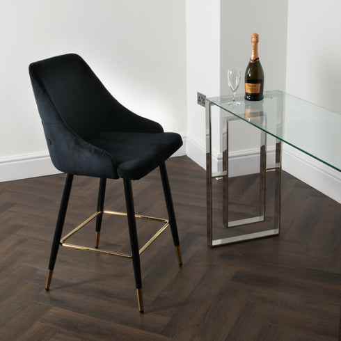 Native Home Lifestyle Chesterfield Black Kitchen Bar Stools (Set Of 2)