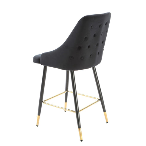 Native Home Lifestyle Chesterfield Black Kitchen Bar Stools (Set Of 2)