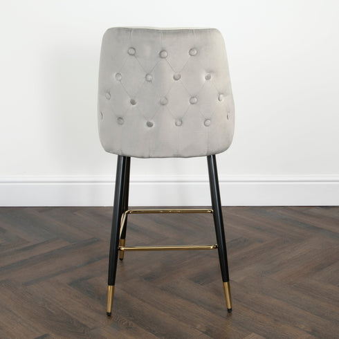 Native Home Lifestyle Chesterfield Grey Kitchen Bar Stools (Set Of 2)