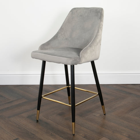 Native Home Lifestyle Chesterfield Grey Kitchen Bar Stools (Set Of 2)