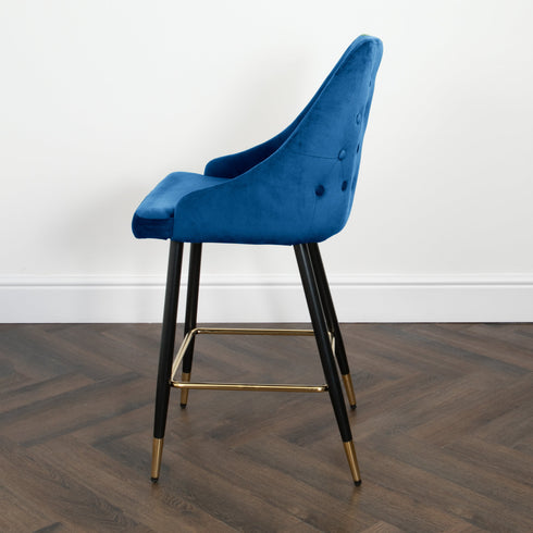 Native Home Lifestyle Chesterfield Navy Blue Kitchen Bar Stools (Set Of 2)