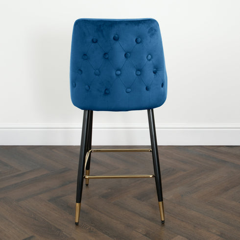 Native Home Lifestyle Chesterfield Navy Blue Kitchen Bar Stools (Set Of 2)