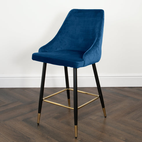 Native Home Lifestyle Chesterfield Navy Blue Kitchen Bar Stools (Set Of 2)