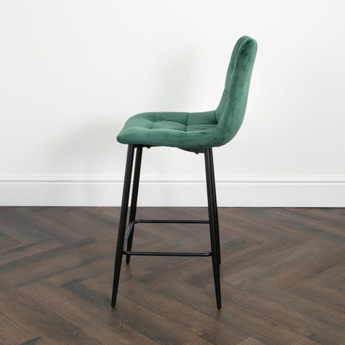Native Home Lifestyle Squared Green Kitchen Bar Stools (Set Of 2)
