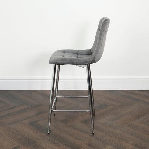 Native Home Lifestyle Squared Grey Kitchen Bar Stools (Set Of 2)