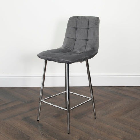 Native Home Lifestyle Squared Grey Kitchen Bar Stools (Set Of 2)