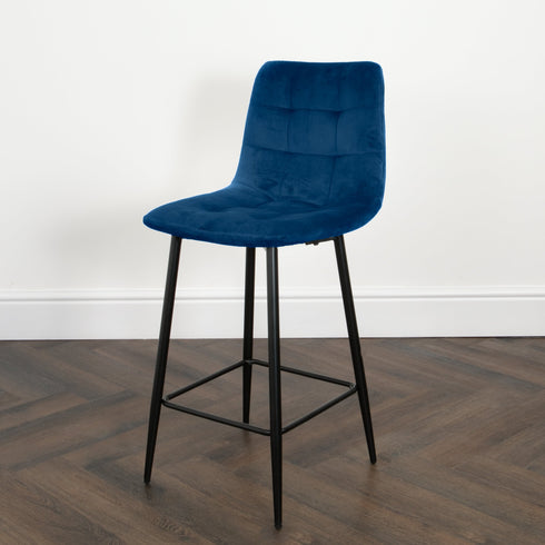 Native Home Lifestyle Squared Navy Blue Kitchen Bar Stools (Set Of 2)
