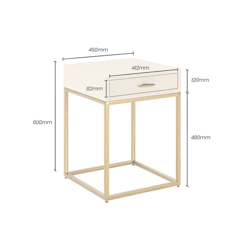 Hampton Bedside | Ivory Shagreen