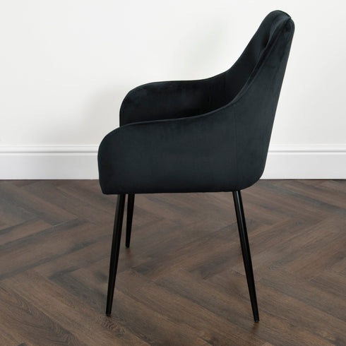 Native Home Lifestyle Chesterfield Black Dining Chairs (Set Of 2)