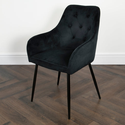 Native Home Lifestyle Chesterfield Black Dining Chairs (Set Of 2)