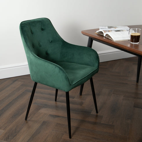 Native Home Lifestyle Chesterfield Green Dining Chairs (Set Of 2)