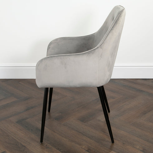 Native Home Lifestyle Chesterfield Grey Dining Chairs (Set Of 2)