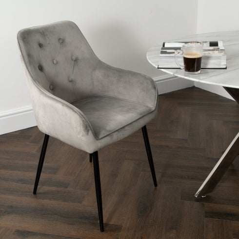 Native Home Lifestyle Chesterfield Grey Dining Chairs (Set Of 2)