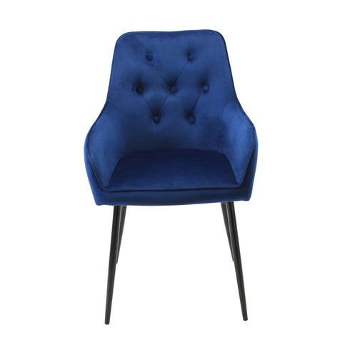 Native Home Lifestyle Chesterfield Navy Blue Dining Chairs (Set Of 2)