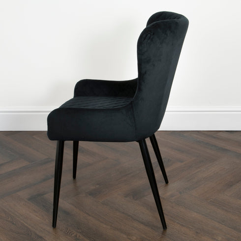 Native Home Lifestyle Diamond Black Dining Chairs (Set Of 2)